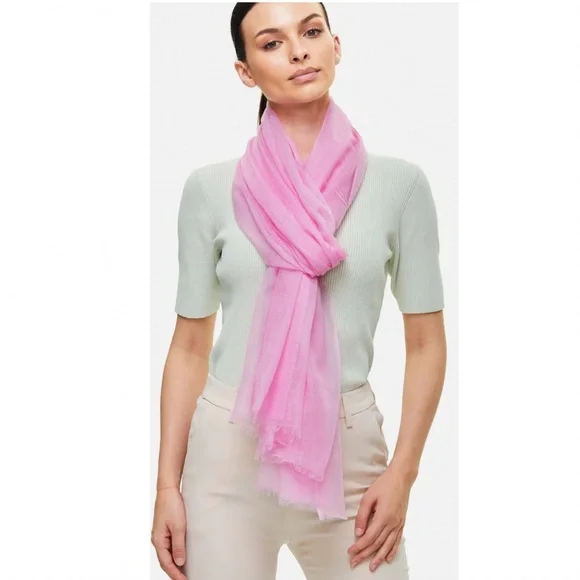 NWT Ovcio Featherlight Taffy Pink Cashmere Scarf | OS | Valentines Day Perfect - Picture 1 of 13